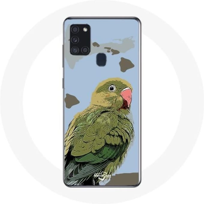 Coque - Samsung - Galaxy A21S - Perruches Oiseaux - Souple - Vert vert