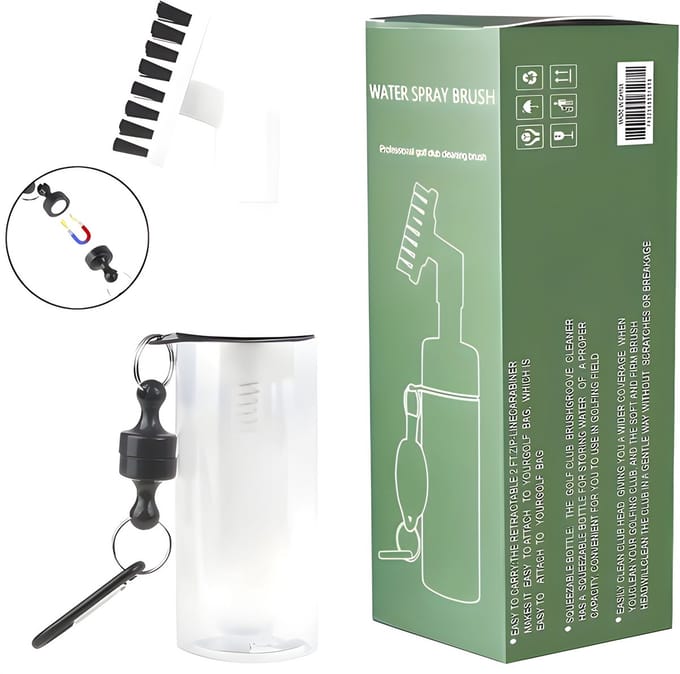 Stripe golfborstel met waterreservoir 150 ml, pomp en magneet