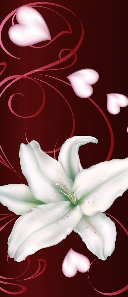 Lily Heart Abstract Photo Wallcovering