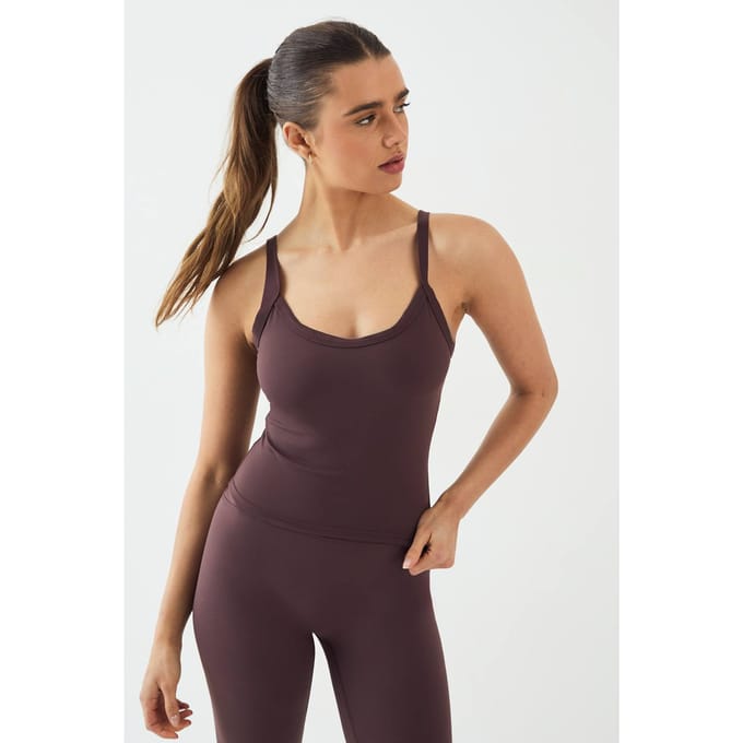 Dames Dsgn Studio Ultra Sculpt Dikke Biesjes Vest Top | Chocoladebruin | Maat: Small