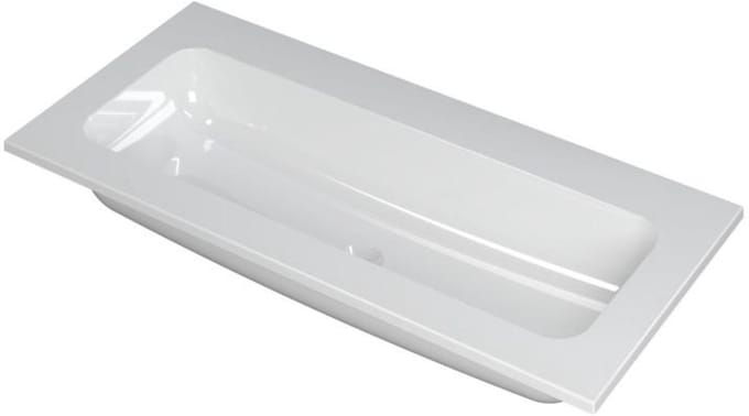 INK Faktor Wastafel Polystone Centraal Zonder Kraangat - 1000x450x15 mm - Glans Wit