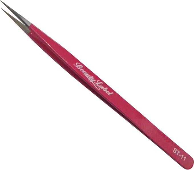 Beauty Label Pincet/ Lash Tweezer ST-11 Donker Roze