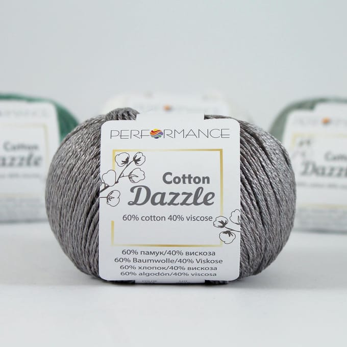 Performance Cotton Dazzle 234 - kleur grijs - 3 bollen katoen met viscose - glanskatoen