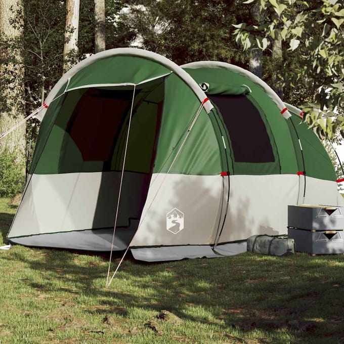 Vidaxl Tente de Camping, 4 Personnes, Tunnel, Vert, Imperméable