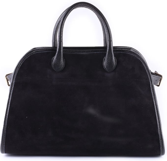 Giuliano lederen handtas Marion - Zwart - Suède - Made in Italy