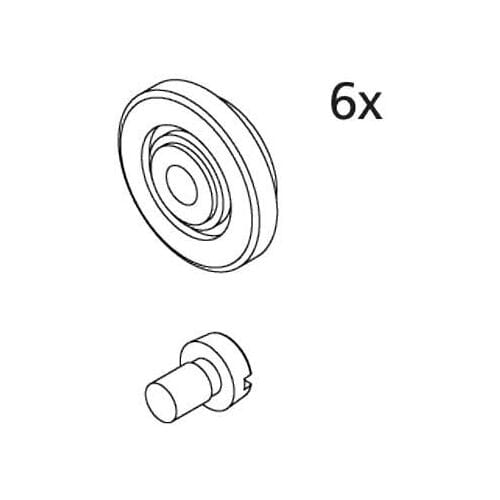 Kermi Nova 2000 replacement roller set for corner entry with sliding doors 3-piece 2533580