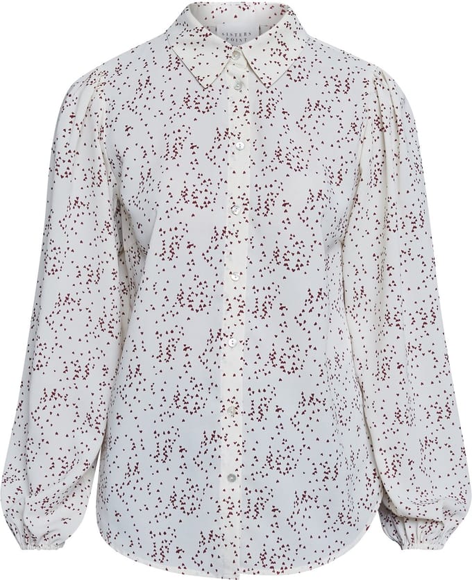 SISTERS POINT Ebbey-sh75 - Dames Blouse - Cream/heart - Maat S