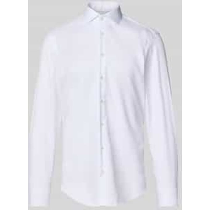 Slim fit zakelijk overhemd van twill