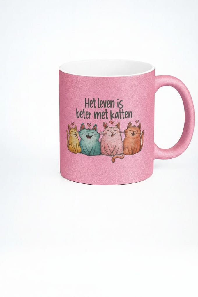 Het Leven is Beter met Katten Mok - Schattige Katten Keramiek