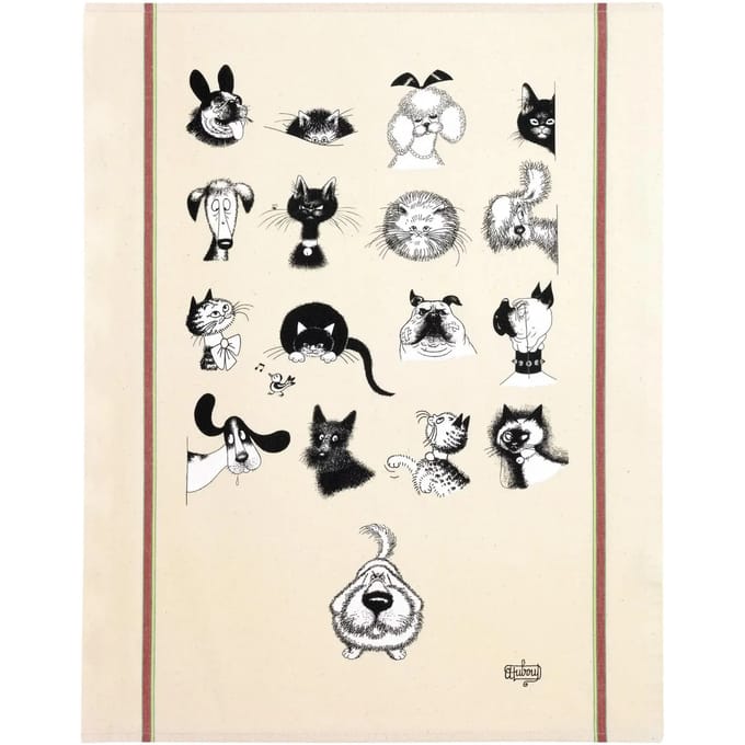 Theedoeken Winkler GRAND TORCHON DUBOUT MULTI PORTRAITS