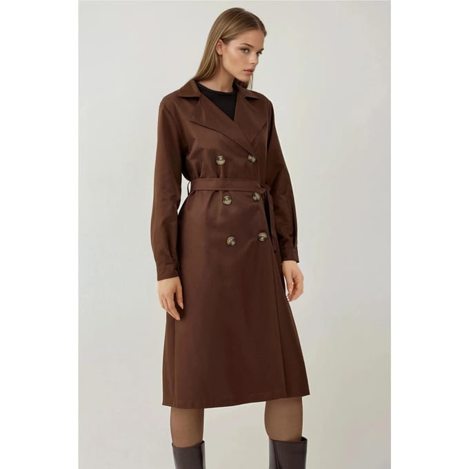 Dubbelzijdige Lange Trenchcoat