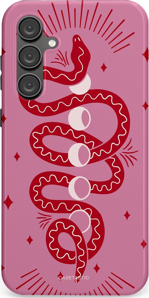 Casetastic hoesje geschikt voor Samsung Galaxy S23 FE - Dubbellaagse bescherming - Eclipseslang - Fashion Case - Lila Koraal