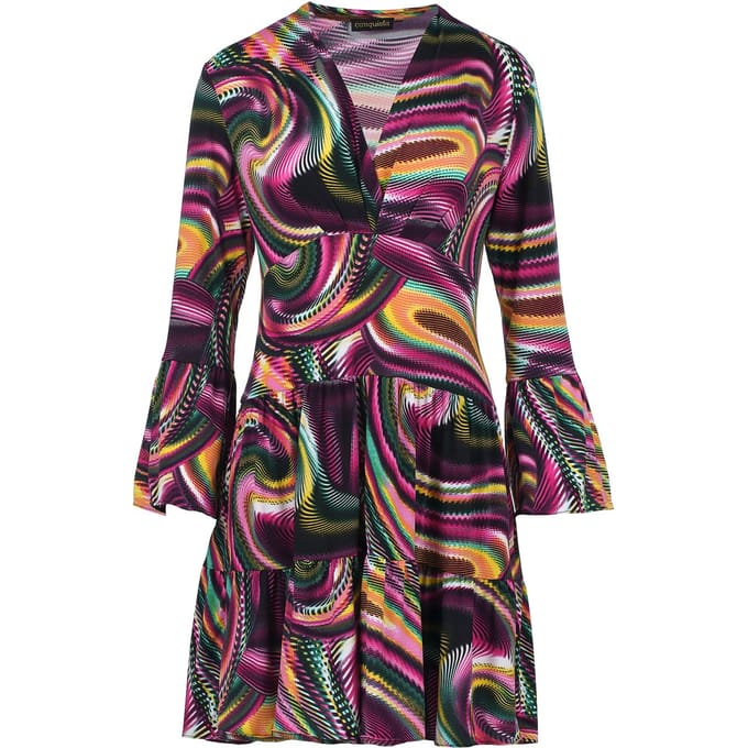 Mulberry Print jersey jurk met ruches