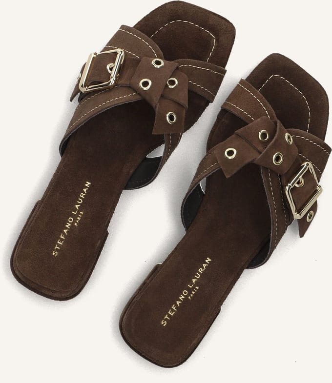 STEFANO LAURAN 25037 Slippers - Dames - Bruin - Maat 37
