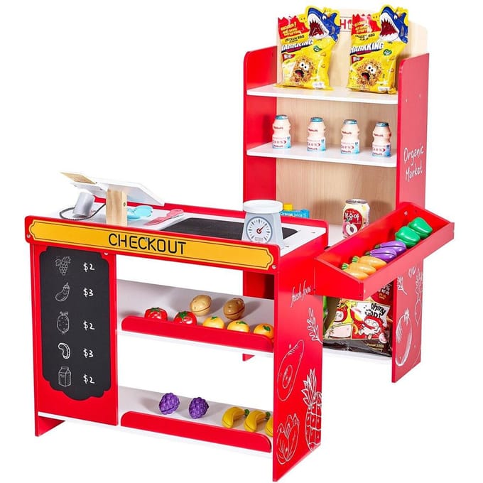Kinder Boodschappenwinkel Speelset Supermarkt Speelgoed Set met Kassabon