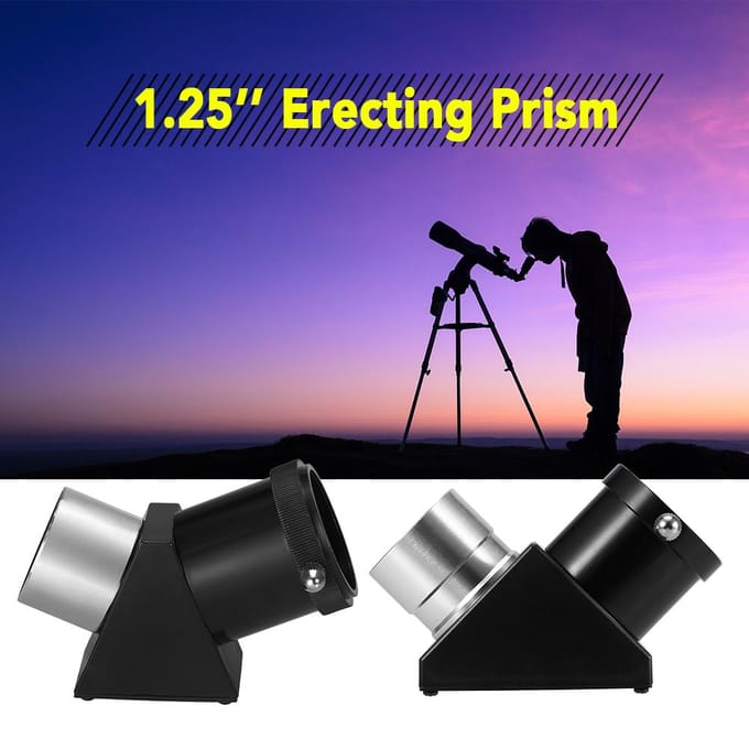 Astronomische telescoop oculair 45 / 90 graden diagonaal omkeerprisma 1.25IN Zenith-spiegel voor 90 degree gray
