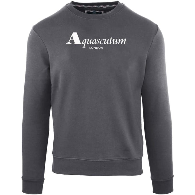 Aquascutum Heren Crew Neck Regular Sweatshirt (Antraciet)