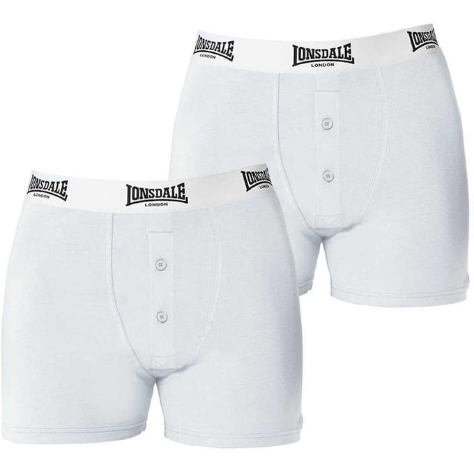 Lonsdale Boxershorts voor heren (Set van 2) (Wit)