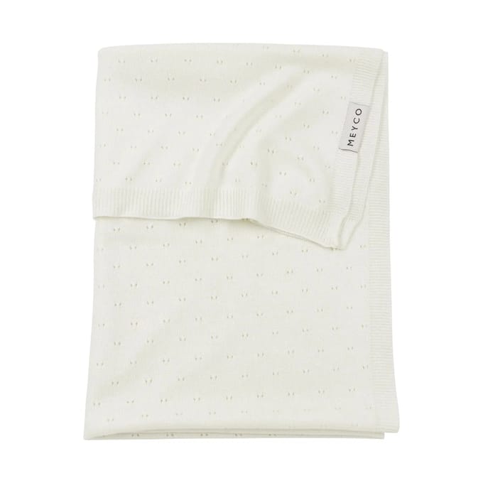 Meyco Baby Ajour ledikant deken - bamboe - offwhite - 100x150cm - 0.3 TOG