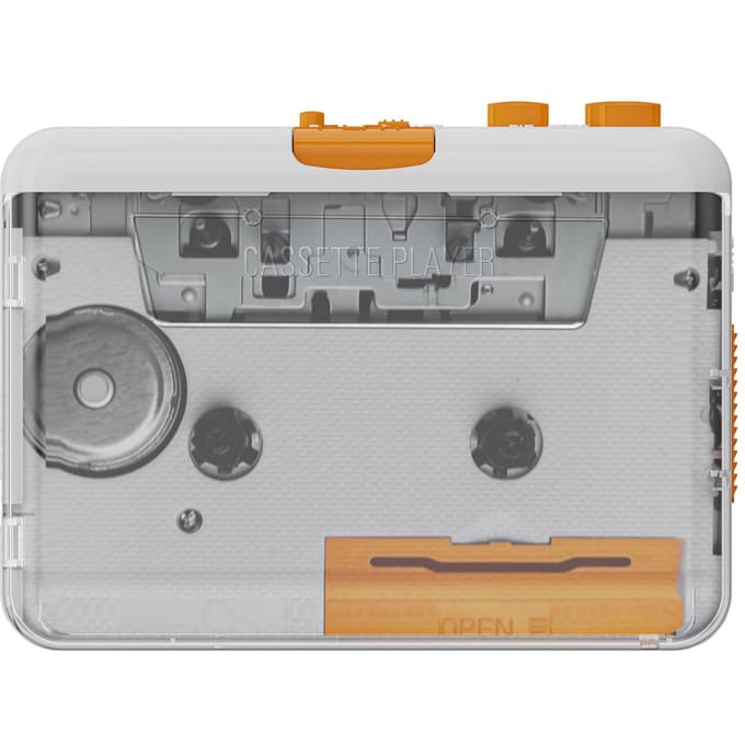 Draagbare cassettespeler USB-cassetterecorder Cassette naar MP3 / CD-converter via USB Compatibel met wit