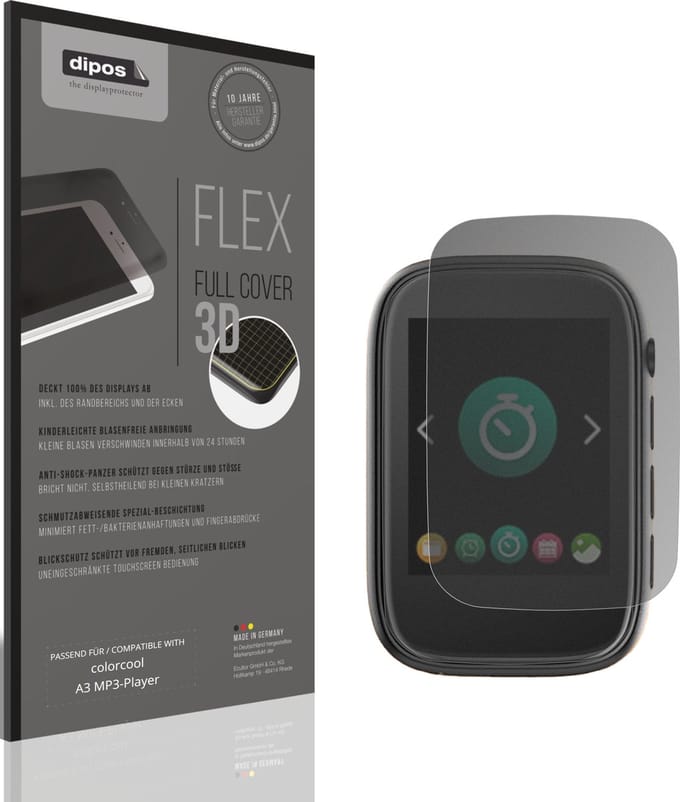 dipos FLEX – Matte Privacy Screenprotector geschikt voor colorcool A3 MP3-Player | Volledige Schermbescherming | Case-Friendly