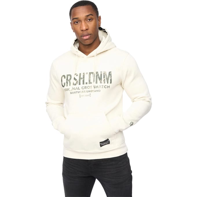 Crosshatch Heren Campbox Hoodie (Gebroken Wit)