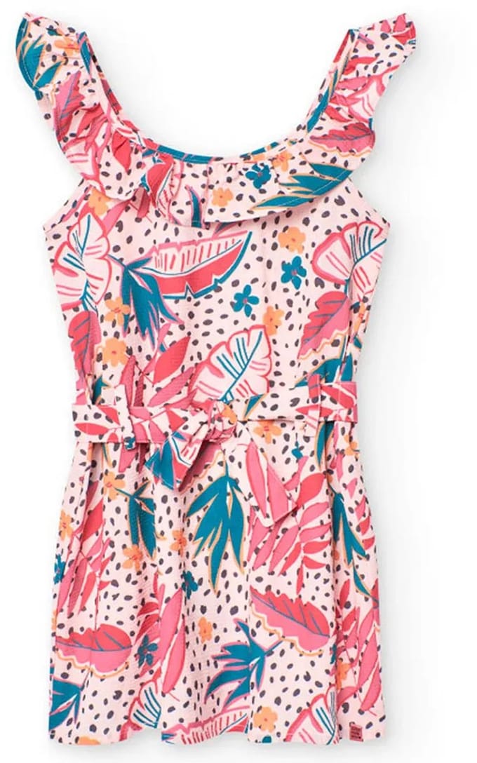 Boboli Printed Mouwloze Jurk Roze 5 Years Meisje