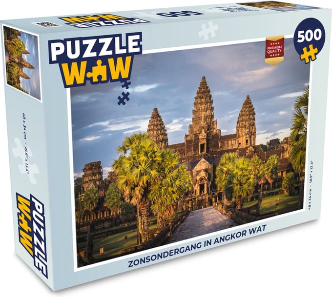 Puzzel Zonsondergang in Angkor Wat - Legpuzzel - Puzzel 500 stukjes