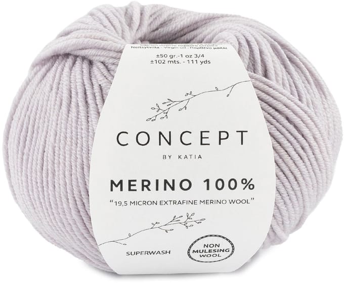 Katia Concept Merino 100% - 86 parelmoergrijs - Wol Garen
