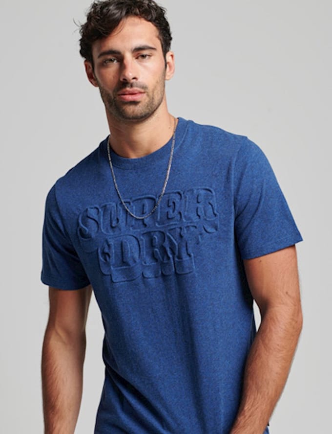 Superdry Heren tshirt Klassiek Cooper T-shirt met reliëfopdruk