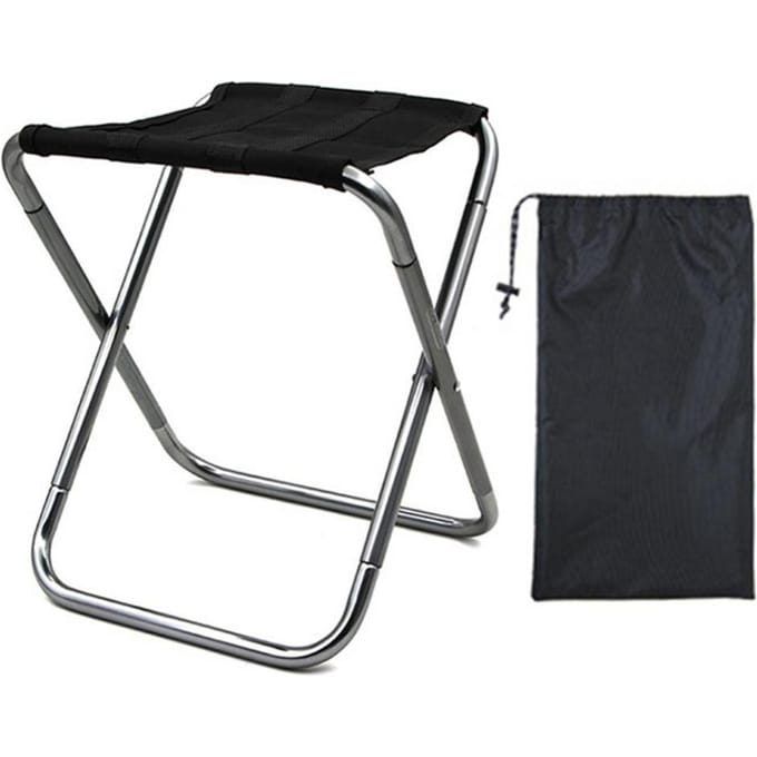 Buiten Viskruk Ultralicht Draagbaar Opvouwbaar Camping Picknick Stoel black