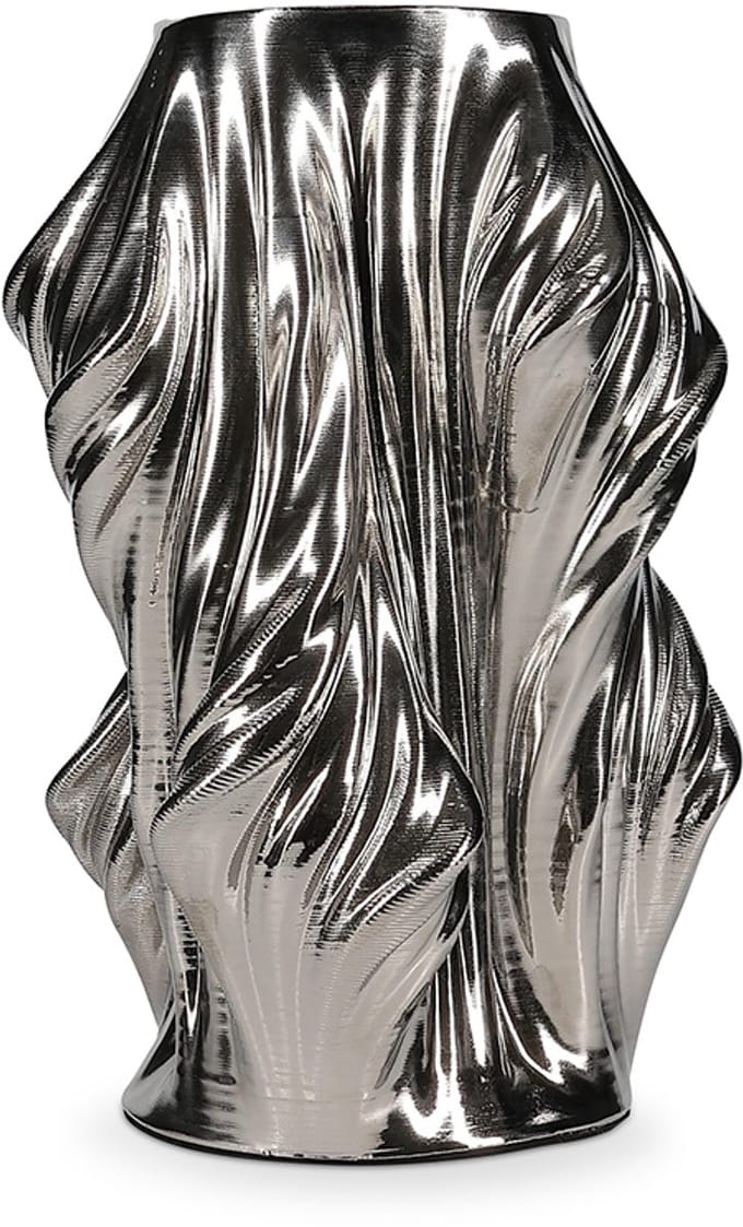 SP Collection Vaas 20x20xH28,5cm satin silver Vea