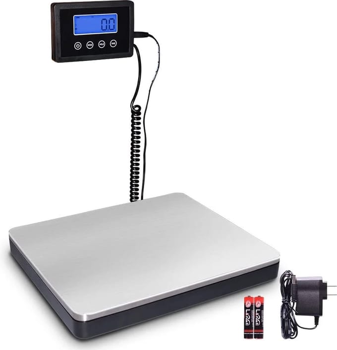 Digitale Pakketweegschaal - Postweegschaal - 180kg/50g - Platformweegschaal - Extern LCD Display