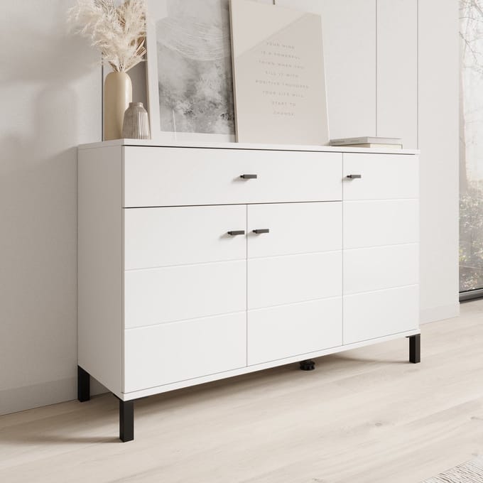 Meubella - Avellio - Dressoir - Wit - 116x35x78 cm