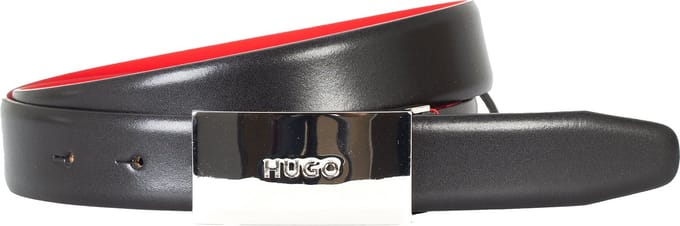 HUGO leren heren riem - zwart