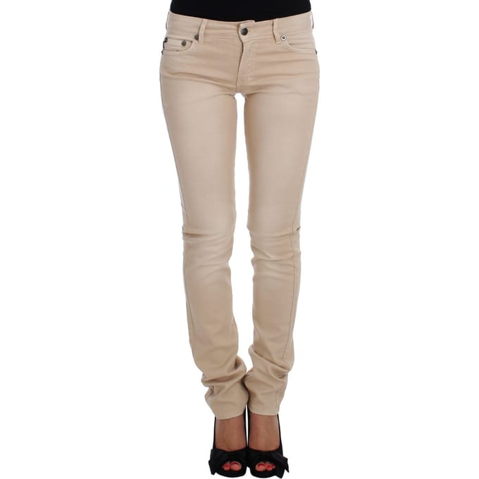 Cavalli Beige Was Slim Fit Katoenen Stretch Jeans