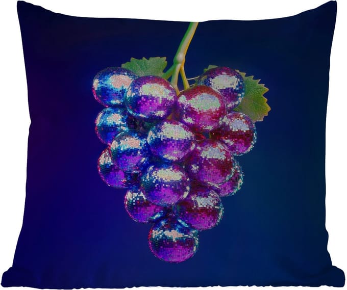 Sierkussen Buiten - Paars - Disco - Feest - Druif - 60x60 cm - Weerbestendig