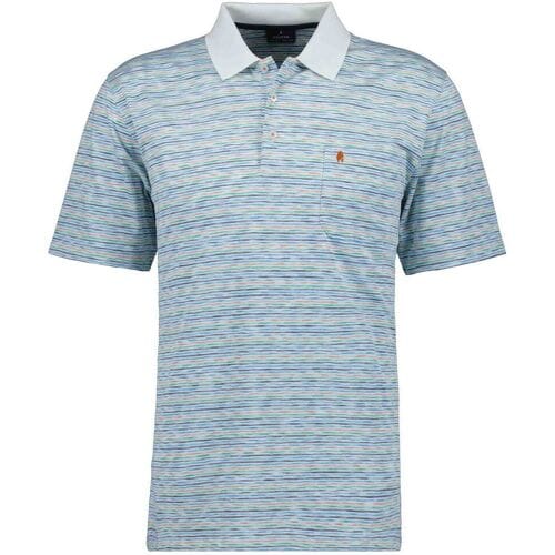 Ragman Polo Soft Knit Easy Care Stripe Marine-Multi / male