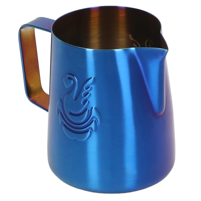 Melkopschuimbeker 380ml Voedselkwaliteit Roestvrij Staal Adelaarsuitloop Multifunctionele Melkopschuimbeker L blauw