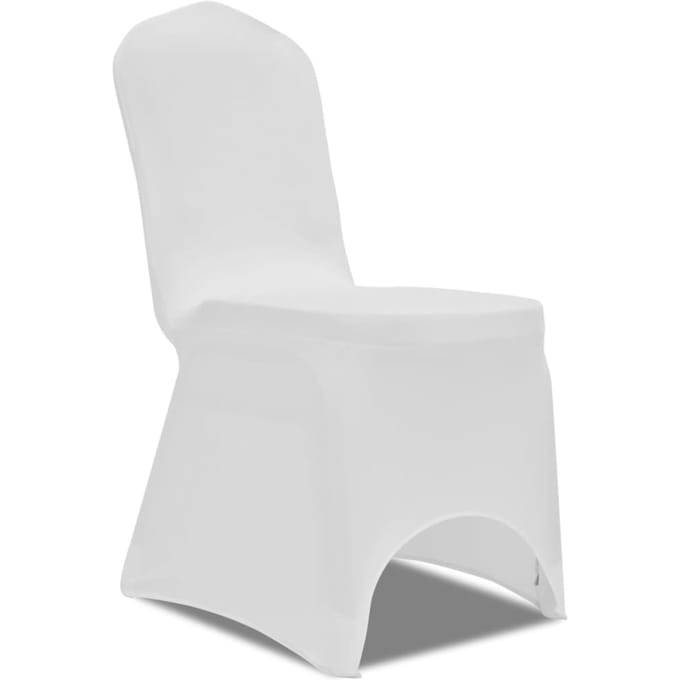 vidaXL - Stoelhoes - Stretch - Wit - (50 - stuks)