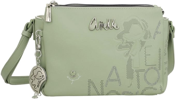 Anekke Schoudertas Alma Original 3 Compartment Crossbody Bag Multicolor Kaki