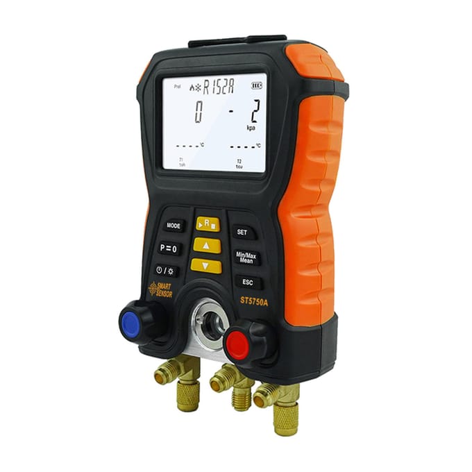 SMART SENSOR ST5750A Elektronische Manifoldmeter Koelsysteem Digitale Manifoldmeter Druk black