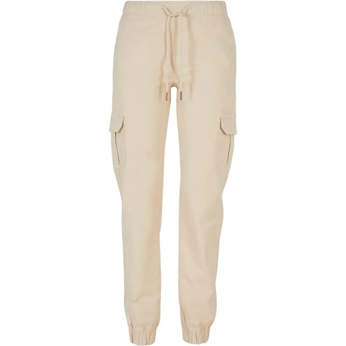 Urban Classics - High Waist Cargo Dames joggingbroek - L - Ivoorkleurig