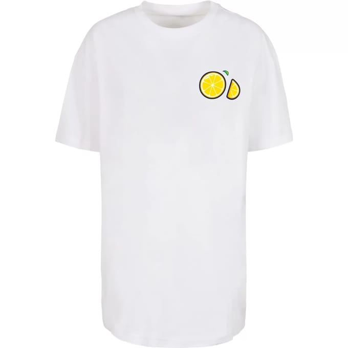 Merchcode - Lemon Party Oversized Dames Tshirt - M - Wit