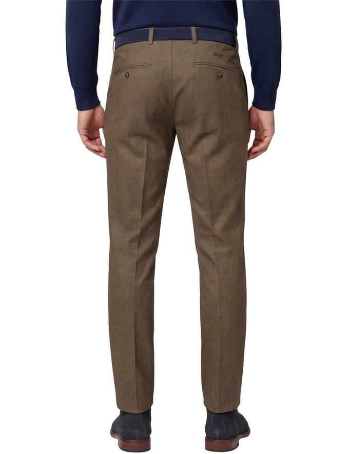 Brax Fabio pantalon bruin effen wijde fit katoen