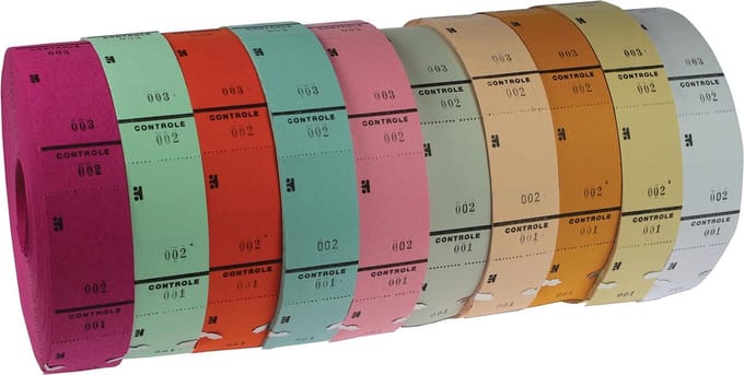 Ticketrollen geassorteerde kleuren