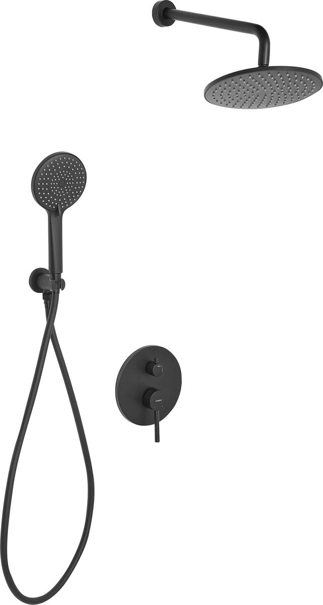 PUELO - Ingebouwde doucheset met regendouche - Zwart - Messing