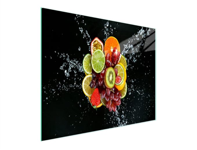 TMK ArtDeko - Snijplank van Gehard Glas - 52x30 cm - Motief van Fruit