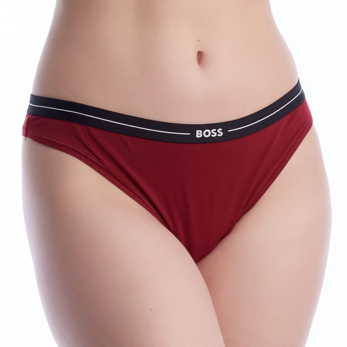 Verpakking van 3 Vrouwelijke Elastische Katoenen Tangas met Logo 50510030