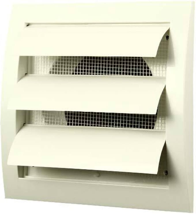 Lamellenrooster overdruk ventilatierooster 150x150 diameter: 100 wit - ND10Z